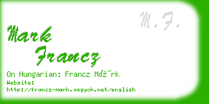 mark francz business card